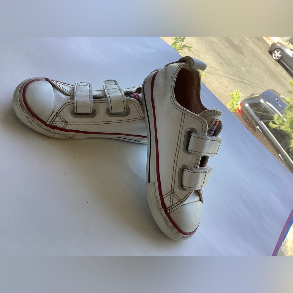 Converse Kids White and Red Sneakers